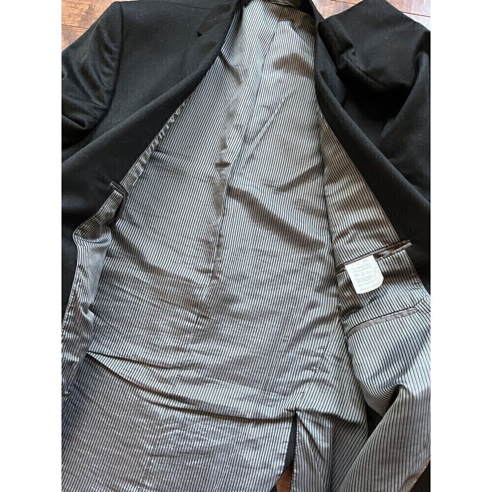 Calvin Klein Mens 100% Cashmere Black Suit Sport Coat Size 46Long - Picture 6 of 9